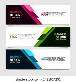 banner design with three color variations,can be use for, landing page, website, mobile app, poster, flyer, coupon, gift card, smartphone template, web design