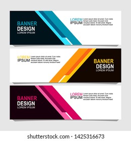 banner design with three color variations,can be use for, landing page, website, mobile app, poster, flyer, coupon, gift card, smartphone template, web design