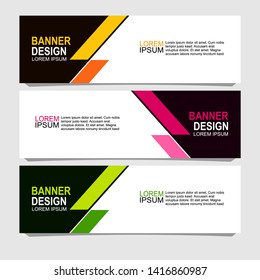 banner design with three color variations.vector design,can be use for, landing page, website, mobile app, poster, flyer, coupon, gift card, smartphone template, web design