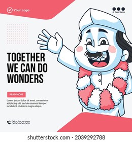 Banner design of together we can do wonders template.