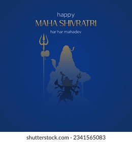 Banner design of traditional festival happy maha shivratri template.
