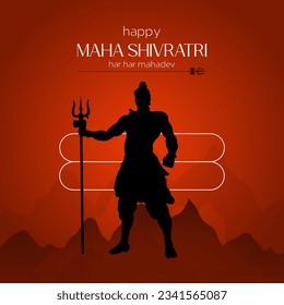 Banner design of traditional festival happy maha shivratri template.
