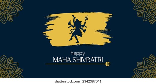 Banner design of traditional festival happy maha shivratri template.