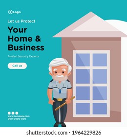 Banner design of trusted security experts template. Vector graphic illustration.