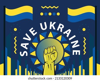 Banner design for Ukraine crisis support . Stand with Ukraine. spread the massage. support the people and country. End the the war 