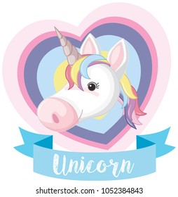 Banner design with unicorn head illustration