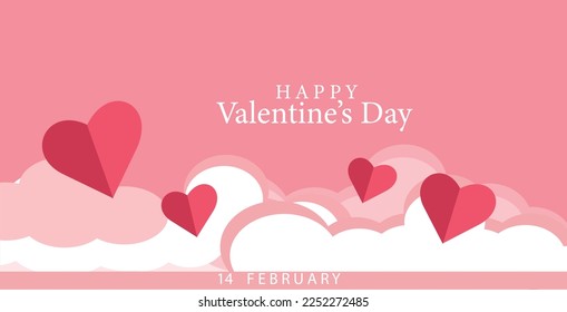 Banner design for valentines day  background red Heart Concept 