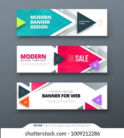 Banner design vector abstract geometric design banner web template.