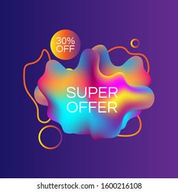 Banner Design vector. Fluid Style Colors and Shapes