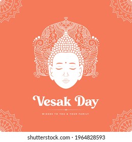 Banner design of vesak day cartoon style template. Vector graphic illustration.