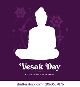 Banner design of vesak day cartoon style template. 