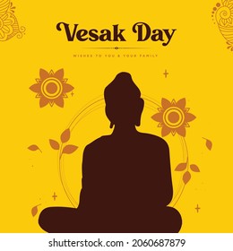 Banner design of vesak day cartoon style template. 