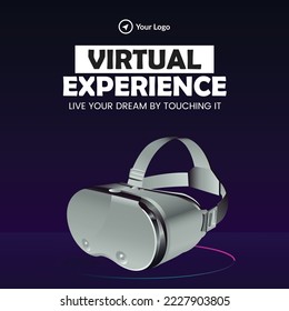 Diseño de banner de la plantilla de experiencia virtual. 