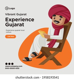 Banner design of visit and experience Gujarat template. Vector graphic illustration.