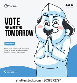 Banner design of vote for a better tomorrow template.