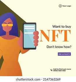 Banner design of want to buy NFT template.