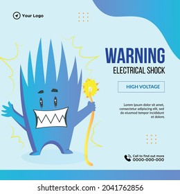 Banner design of warning electrical shock template.