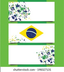 banner design, Watercolor in Brazil flag concept