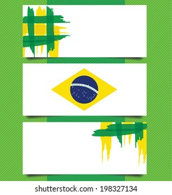 banner design, Watercolor in Brazil flag concept