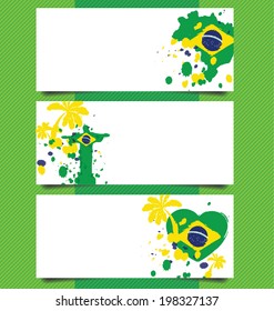 banner design, Watercolor in Brazil flag concept