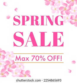 banner design of watercolor cherry blossom for spring special sale
