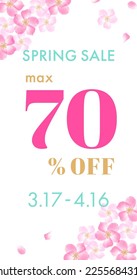 banner design of watercolor cherry blossom for spring special sale