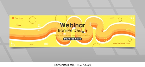 Diseño de la bandera con forma de onda y color amarillo anaranjado
