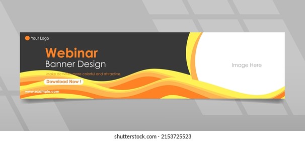 Diseño de la bandera con forma de onda y color amarillo anaranjado