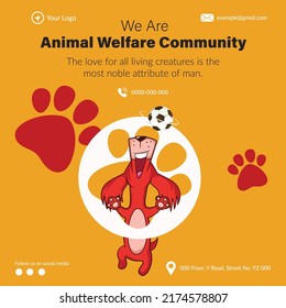 Banner design of we are animal welfare community template. 