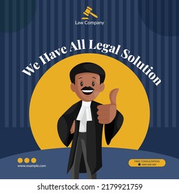 Banner design of we have all legal solution template.