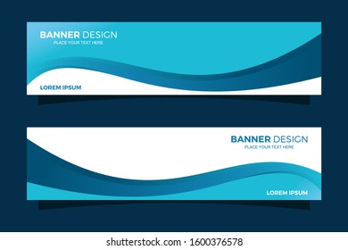 Banner Design For Web Template. Blue Banner Design