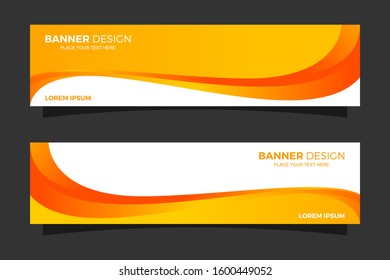 Banner Design For Web Template. Orange Banner Design