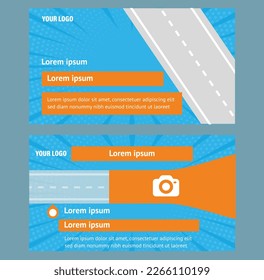 banner design web template Set, Horizontal header web banner. Modern cover header background for website design, Social Media Cover ads banner, flyer.car, road