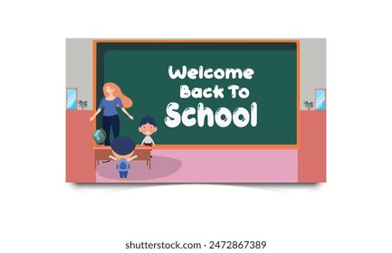 Banner design welcome back to school