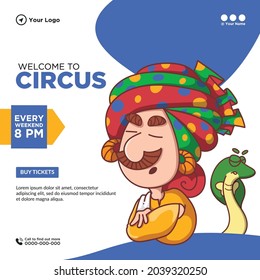 Banner design of welcome to circus template.