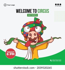 Banner design of welcome to circus template.