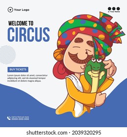 Banner design of welcome to circus template.