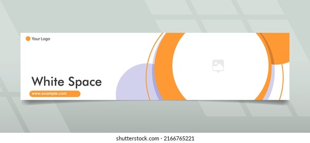 Banner design with white space and orange colored shape