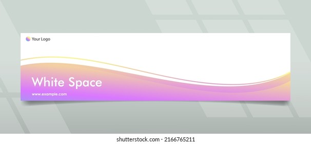 Banner design with white space and wave gradient shape