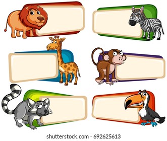 Banner design with wild animals illustration