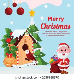 Banner design of wish you a merry Christmas festival template. 