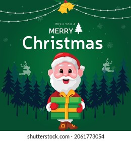 Banner design of wish you a merry Christmas festival template.