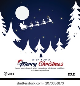 Banner design of wish you a Merry Christmas template.