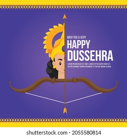 Banner design of wish you a very Happy Dussehra Indian festival template.
