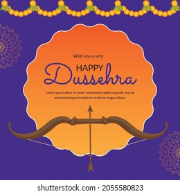 Banner design of wish you a very Happy Dussehra Indian festival template.