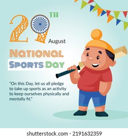 Banner design of wishing you a very happy national sports day template.