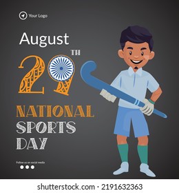 Banner design of wishing you a very happy national sports day template.