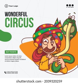 Banner design of wonderful circus template.