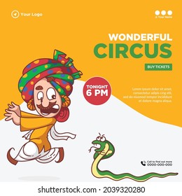 Banner design of wonderful circus template.