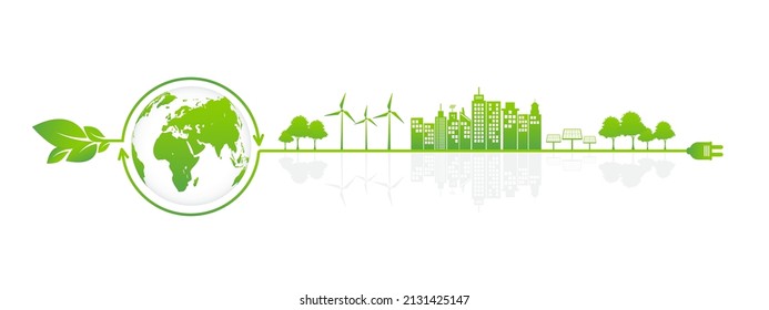 Banner design for World environment day, Earth day , Eco friendly and Sustainability development concept, Vector illustration